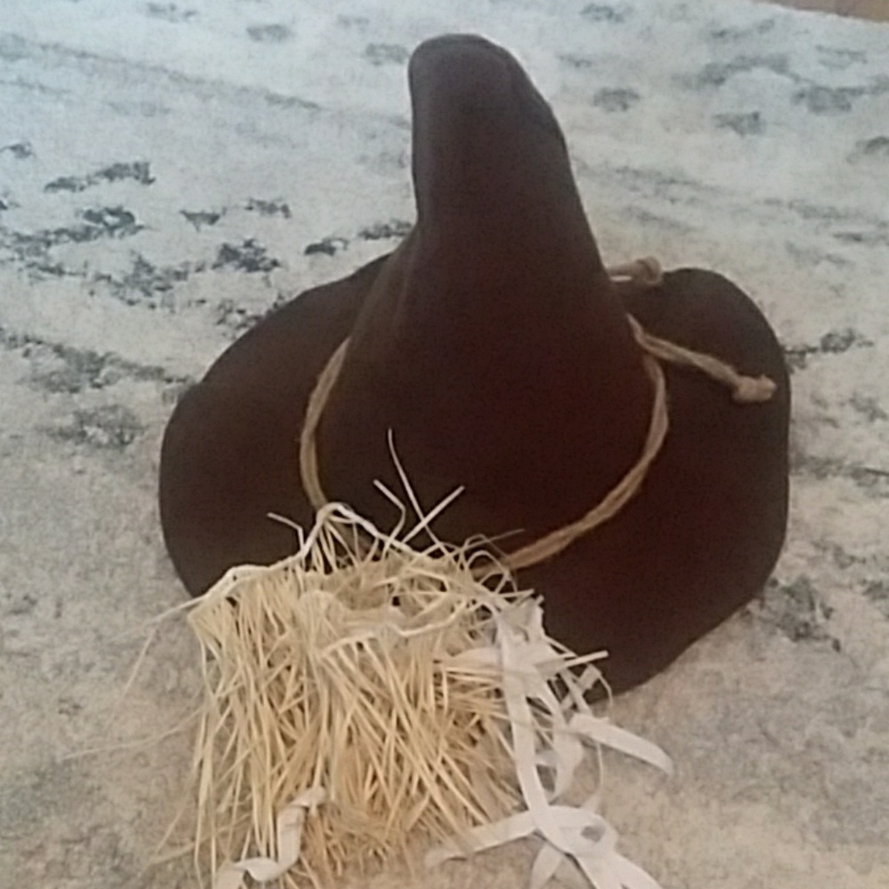Felt scarecrow hat and straw accessories